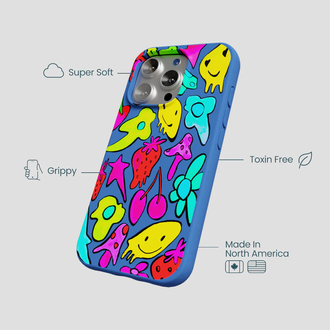 Electric Blue Melty Mood iPhone 16 Pro Case - Image 4