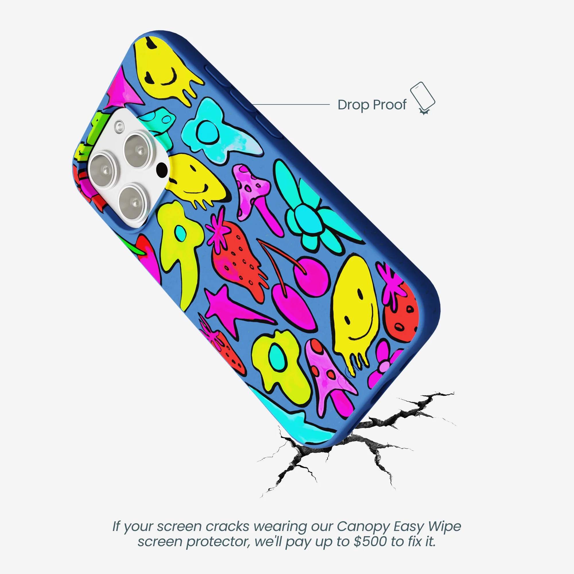 Electric Blue Melty Mood iPhone 16 Pro Max Case - Image 5