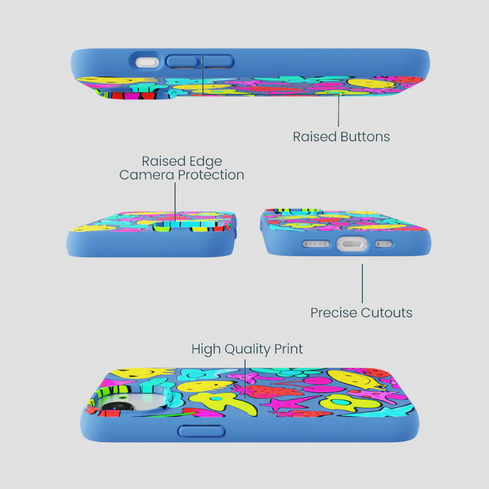 Electric Blue Melty Mood iPhone 16e/17e Case - Image 3