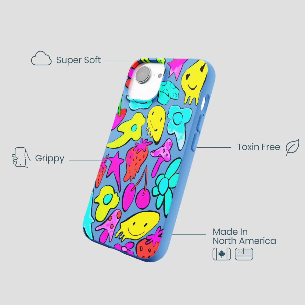 Electric Blue Melty Mood iPhone 16e/17e Case - Image 4