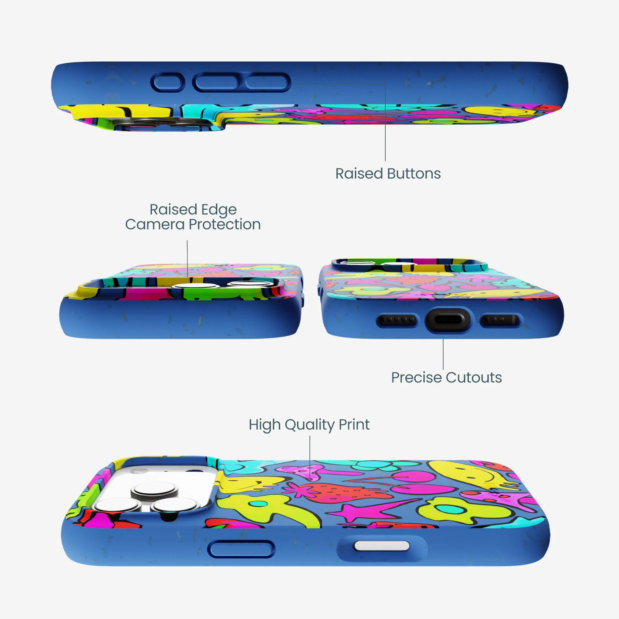 Electric Blue Melty Mood iPhone 17 Pro Case - Image 3