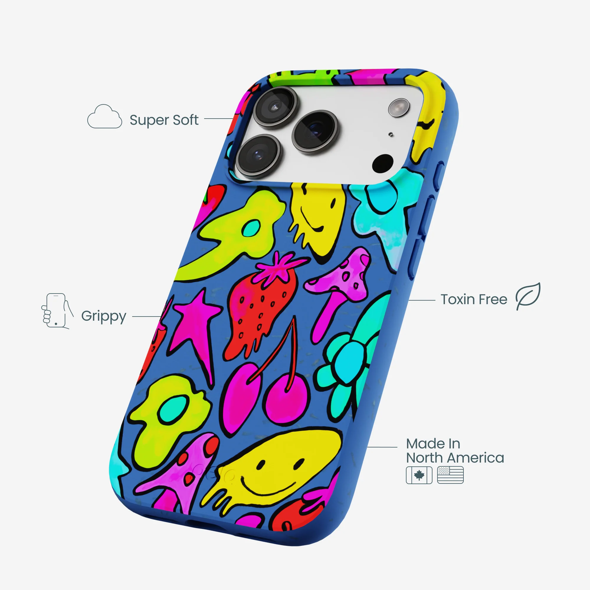 Electric Blue Melty Mood iPhone 17 Pro Case - Image 4