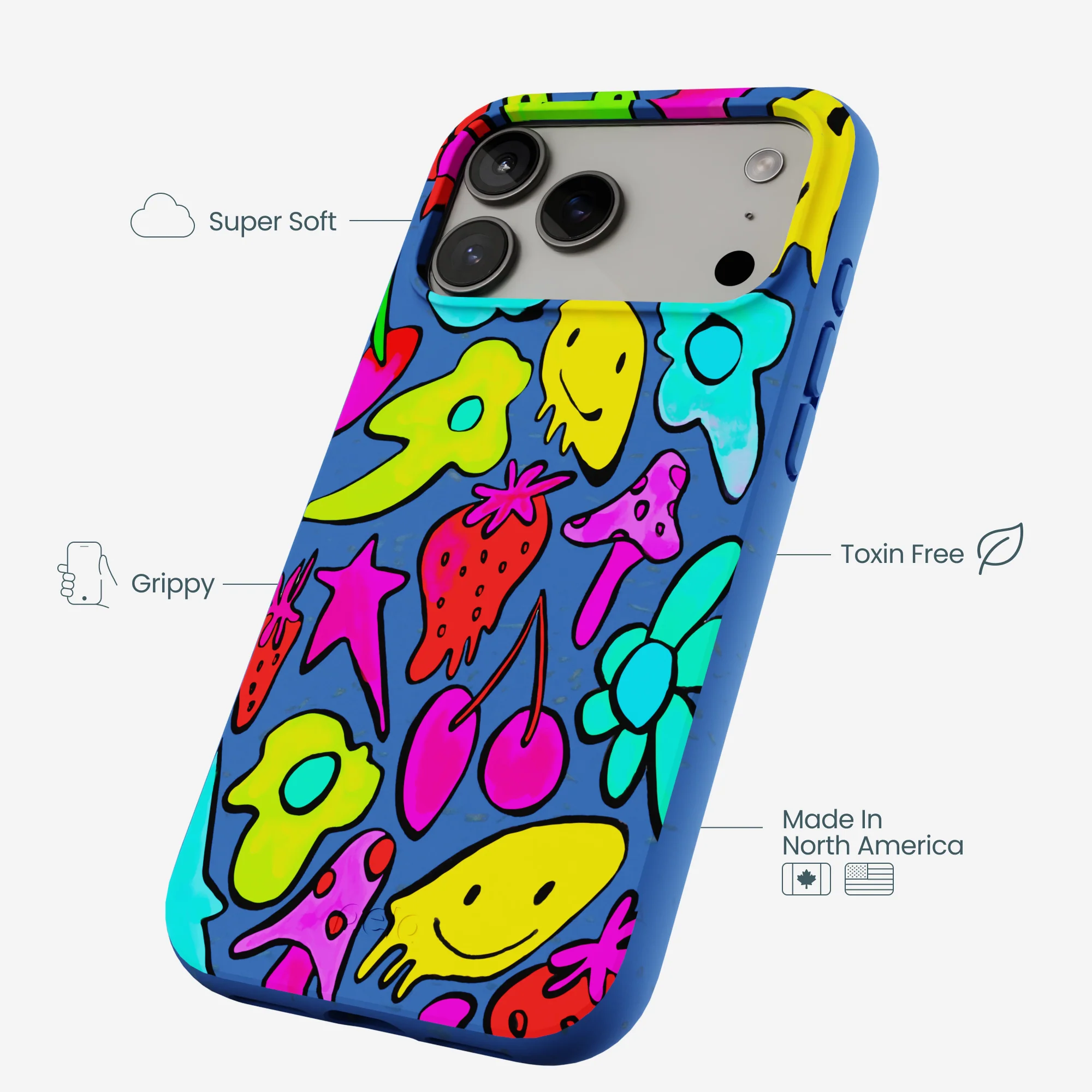 Electric Blue Melty Mood iPhone 17 Pro Max Case - Image 4