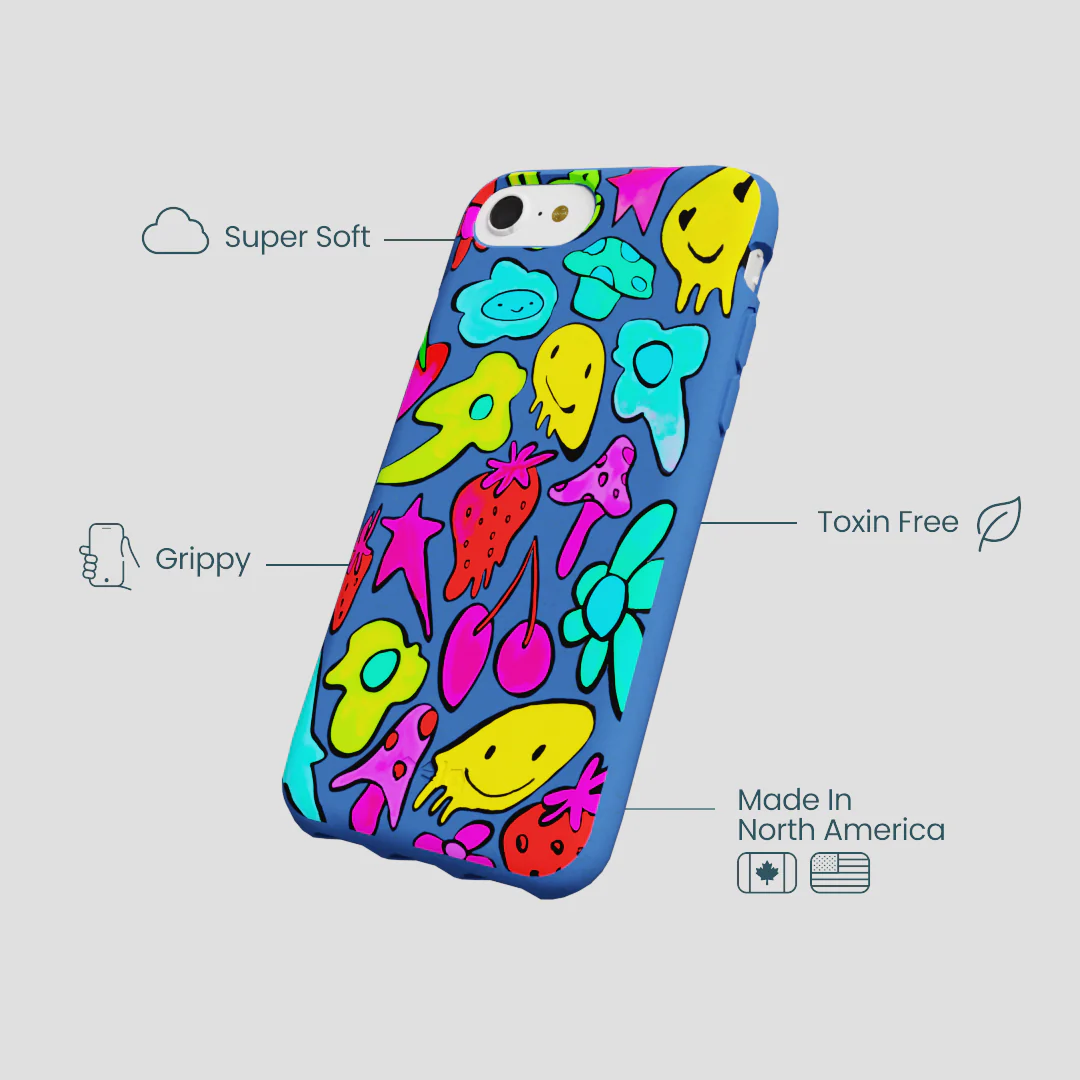 Electric Blue Melty Mood iPhone 6/6s/7/8/SE Case - Image 3