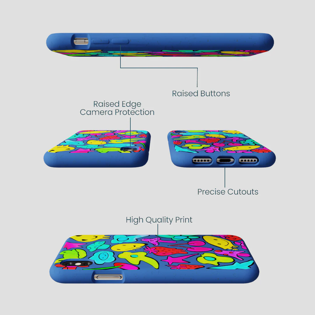Electric Blue Melty Mood iPhone XR Case - Image 2