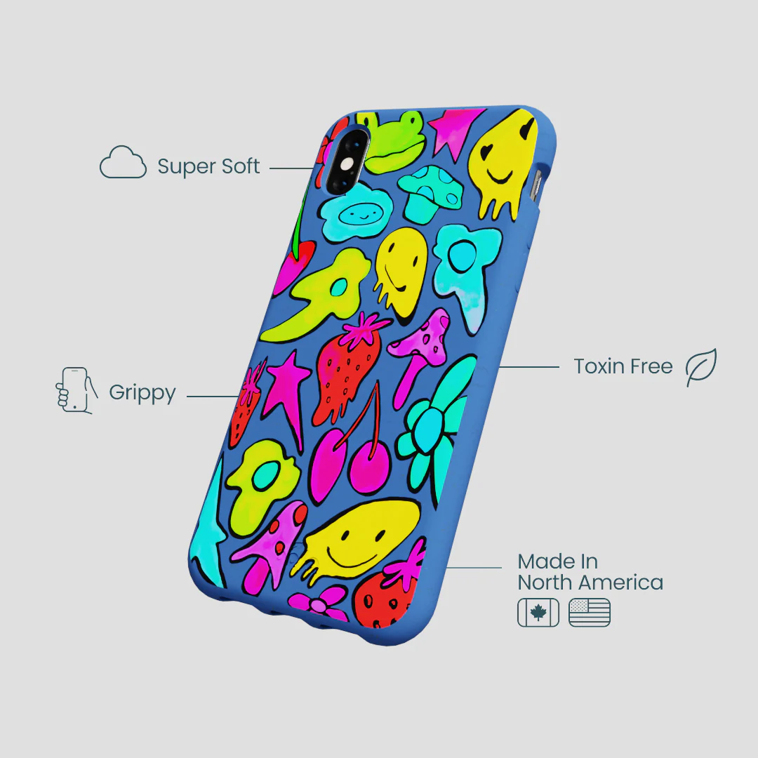 Electric Blue Melty Mood iPhone XR Case - Image 3