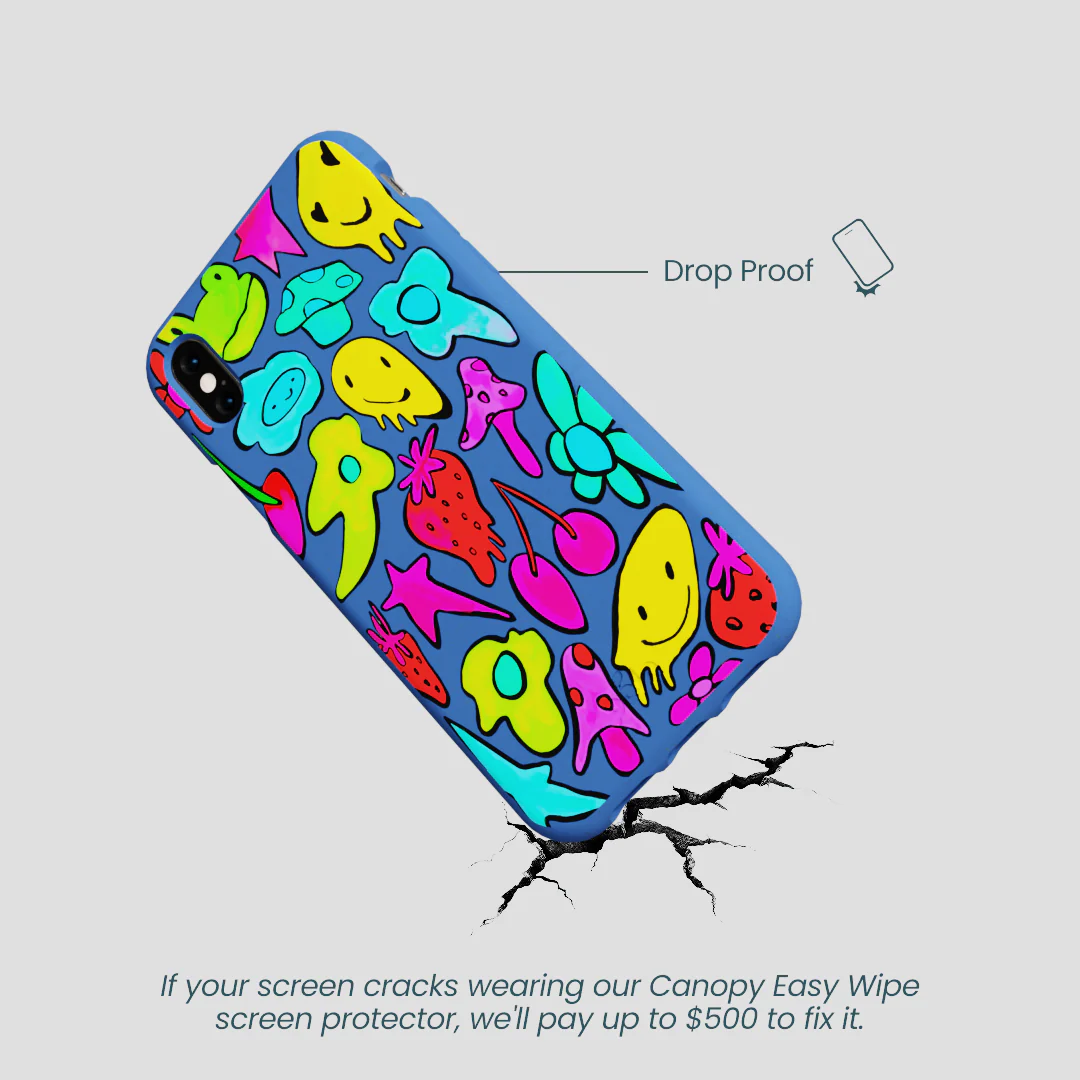 Electric Blue Melty Mood iPhone XR Case - Image 4