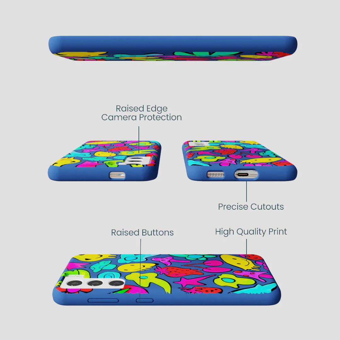 Electric Blue Melty Mood Samsung Galaxy S21 Case - Image 2