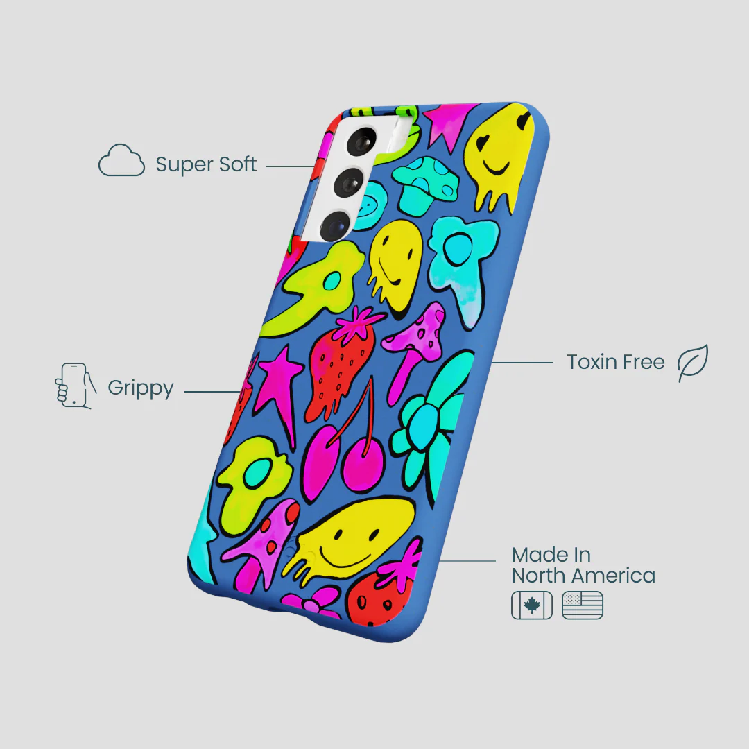 Electric Blue Melty Mood Samsung Galaxy S21 Case - Image 3