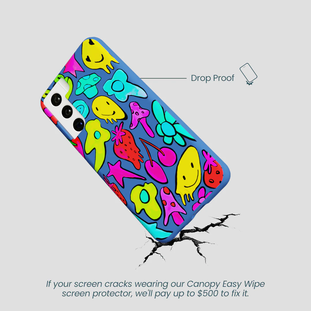 Electric Blue Melty Mood Samsung Galaxy S21 Case - Image 4