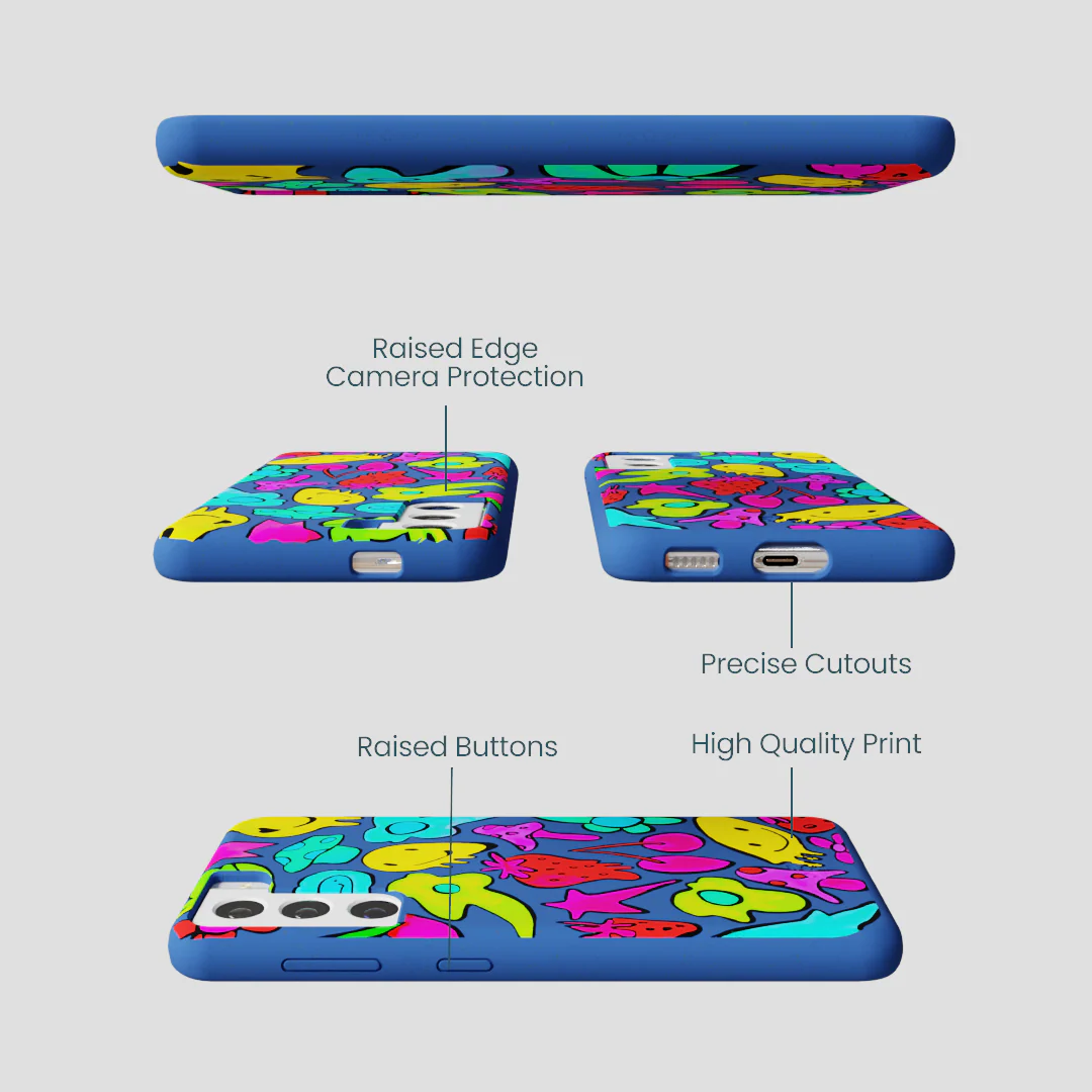 Electric Blue Melty Mood Samsung Galaxy S22 Case - Image 2