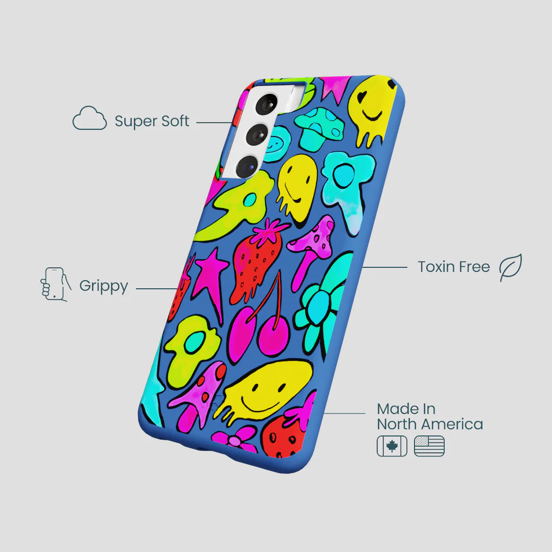 Electric Blue Melty Mood Samsung Galaxy S22 Case - Image 3