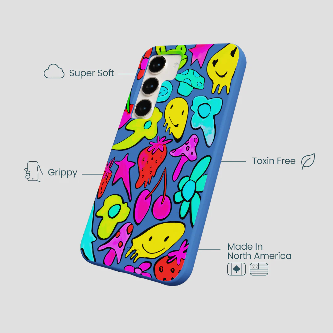 Electric Blue Melty Mood Samsung Galaxy S24 Case - Image 3