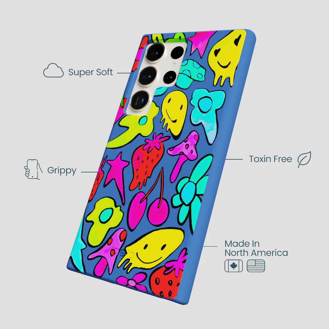 Electric Blue Melty Mood Samsung Galaxy S24 Ultra Case - Image 3