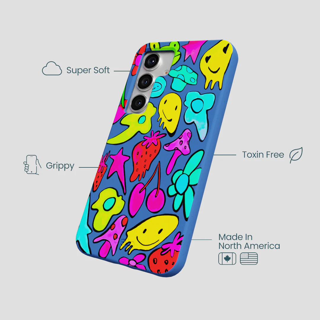 Electric Blue Melty Mood Samsung Galaxy S25 Case - Image 3