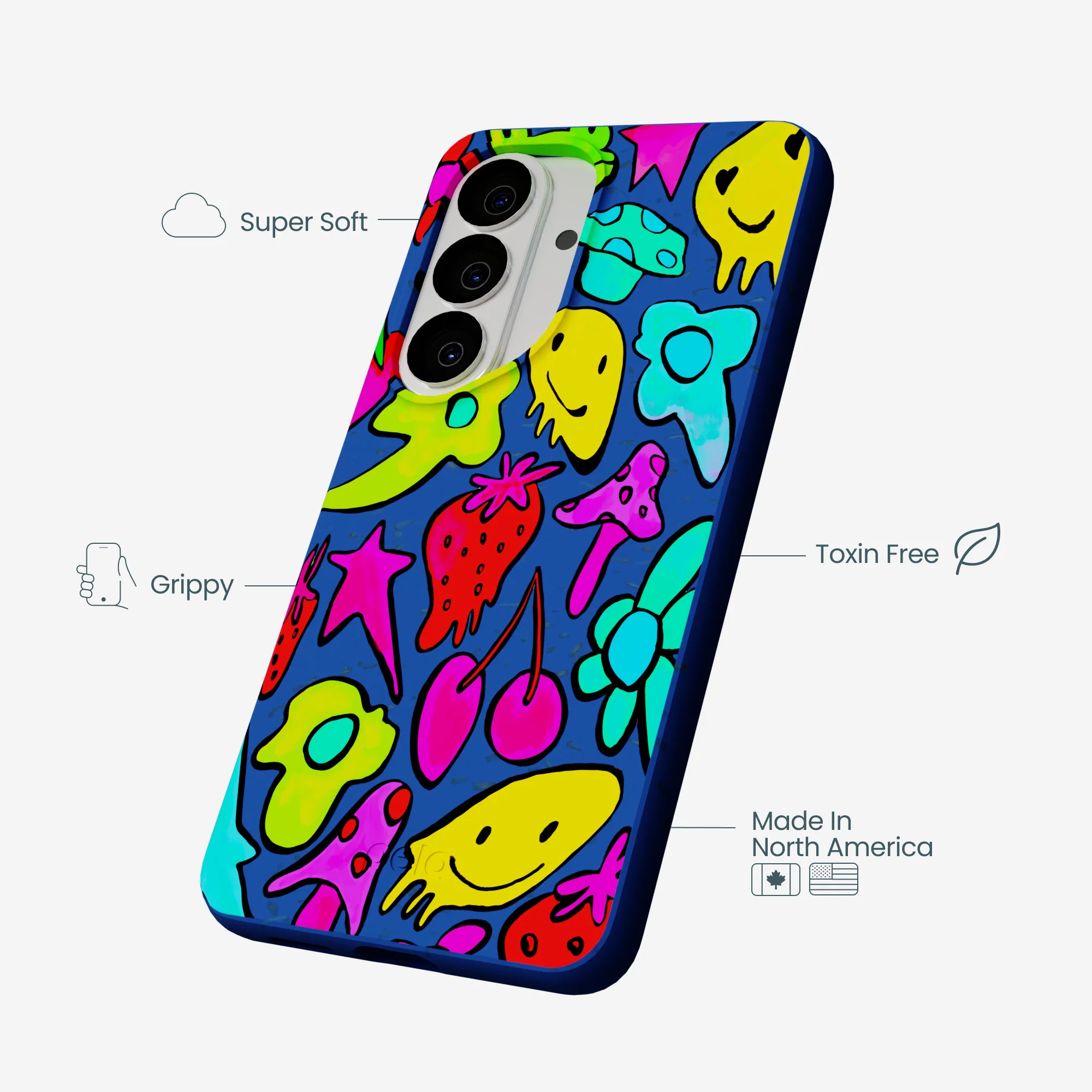 Electric Blue Melty Mood Samsung Galaxy S26 Case - Image 3