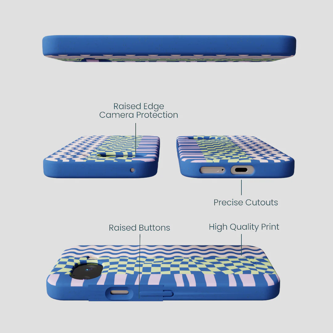 Electric Blue Mixed Up Google Pixel 9a Case - Image 3