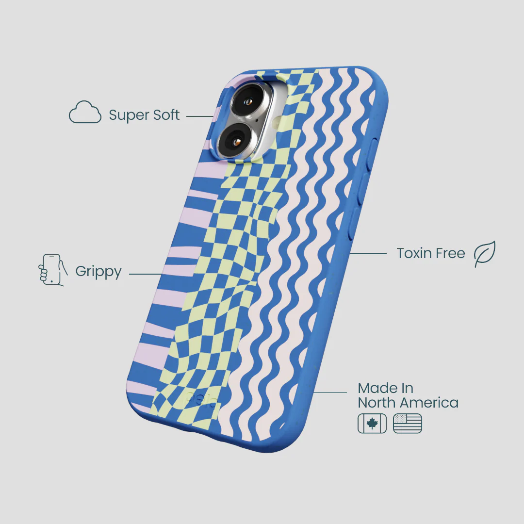 Electric Blue Mixed Up iPhone 16 Case - Image 4