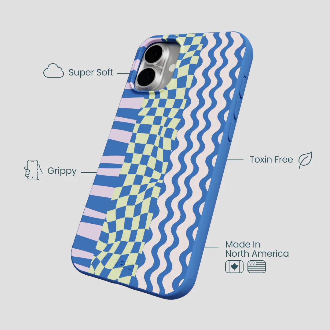 Electric Blue Mixed Up iPhone 16 Plus Case - Image 4