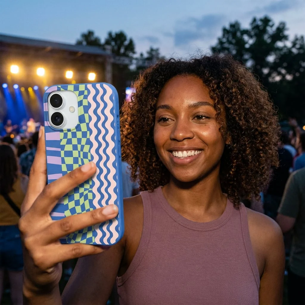 Electric Blue Mixed Up iPhone 17 Case - Image 6