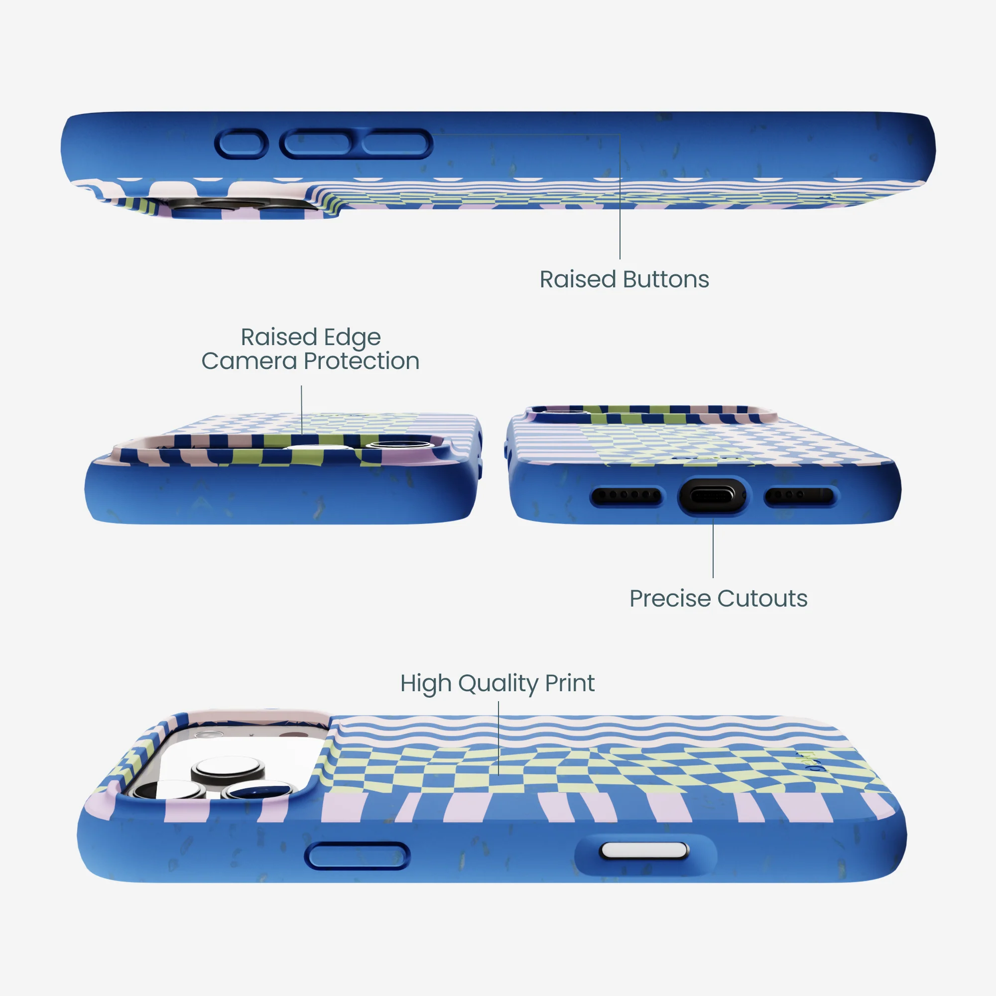 Electric Blue Mixed Up iPhone 17 Pro Max Case - Image 3