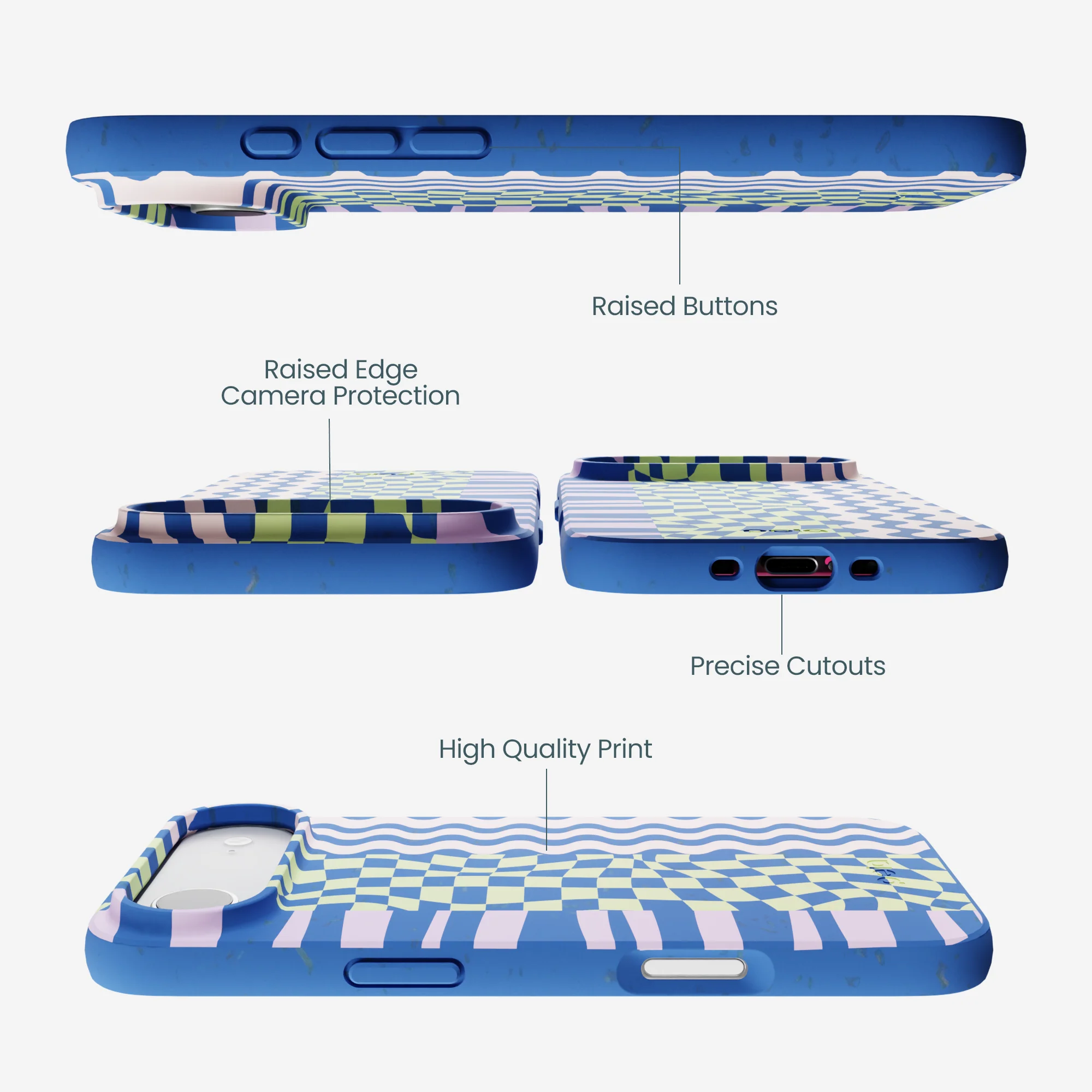 Electric Blue Mixed Up iPhone Air Case - Image 3