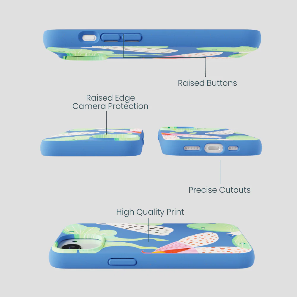 Electric Blue Mothopia iPhone 16e/17e Case - Image 3