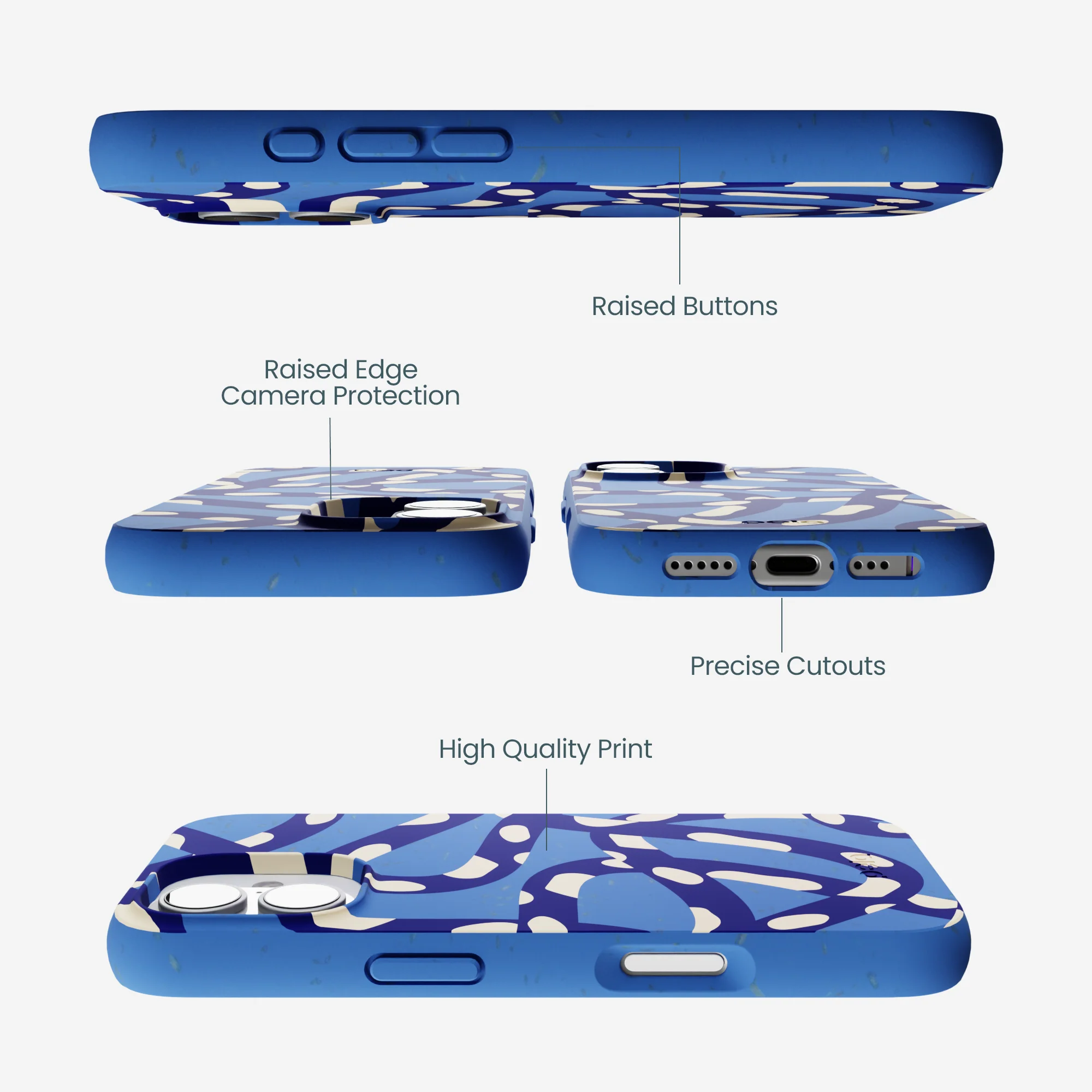 Electric Blue Noodles iPhone 17 Case - Image 3