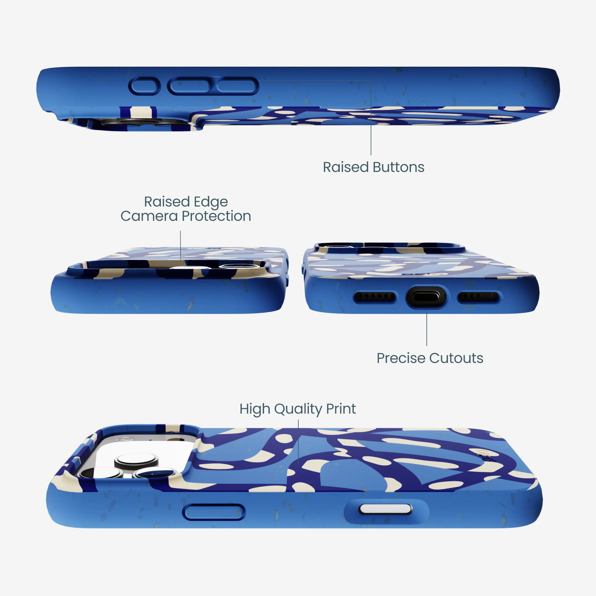 Electric Blue Noodles iPhone 17 Pro Max Case - Image 3