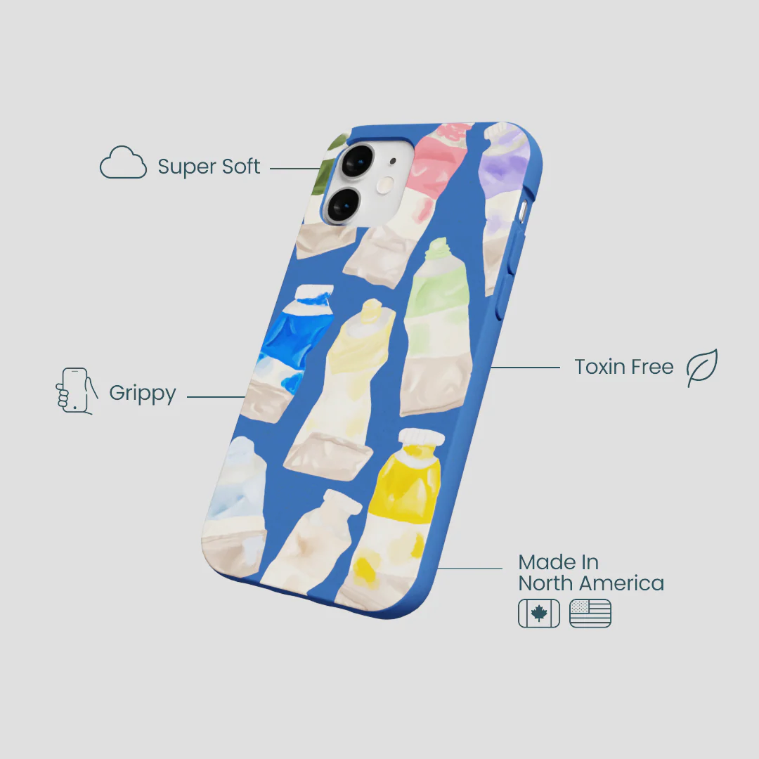 Electric Blue Paint Squeeze iPhone 12 Mini Case - Image 4