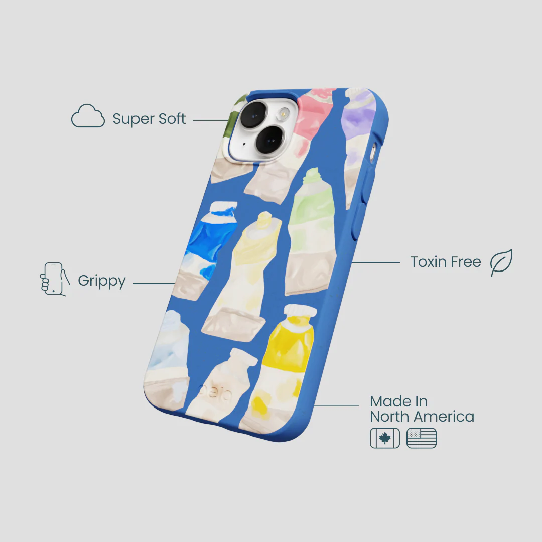 Electric Blue Paint Squeeze iPhone 13 Mini Case - Image 4