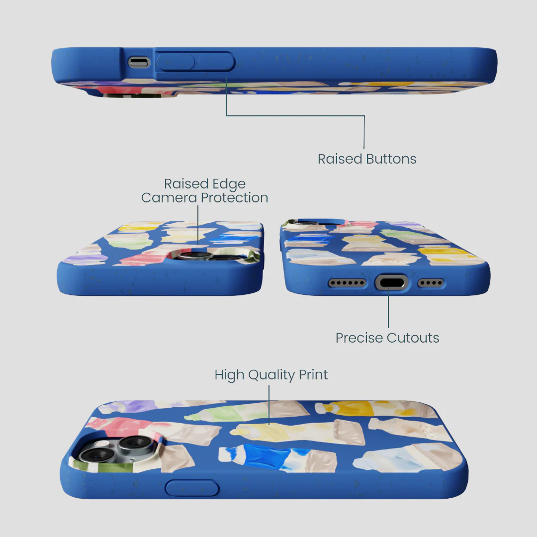 Electric Blue Paint Squeeze iPhone 14 Plus Case - Image 3