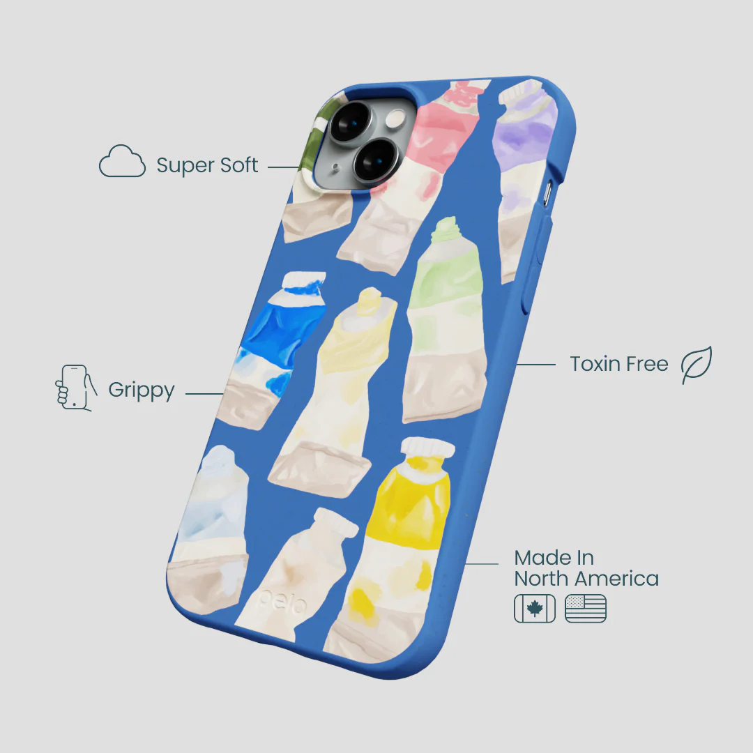 Electric Blue Paint Squeeze iPhone 14 Plus Case - Image 4