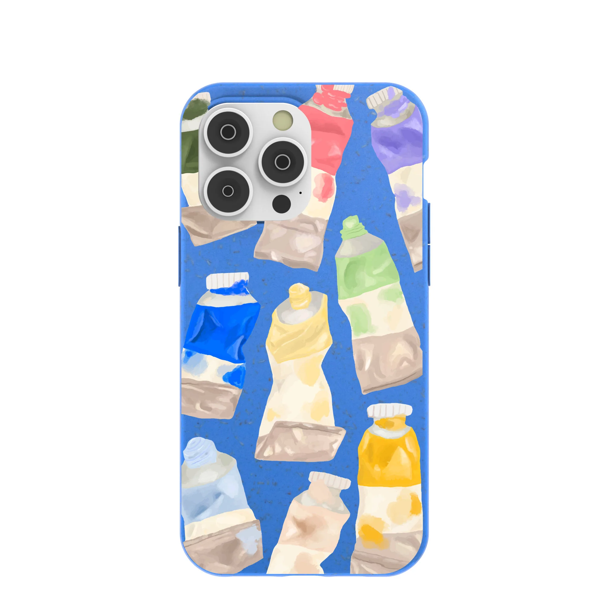 Electric Blue Paint Squeeze iPhone 14 Pro Max Case
