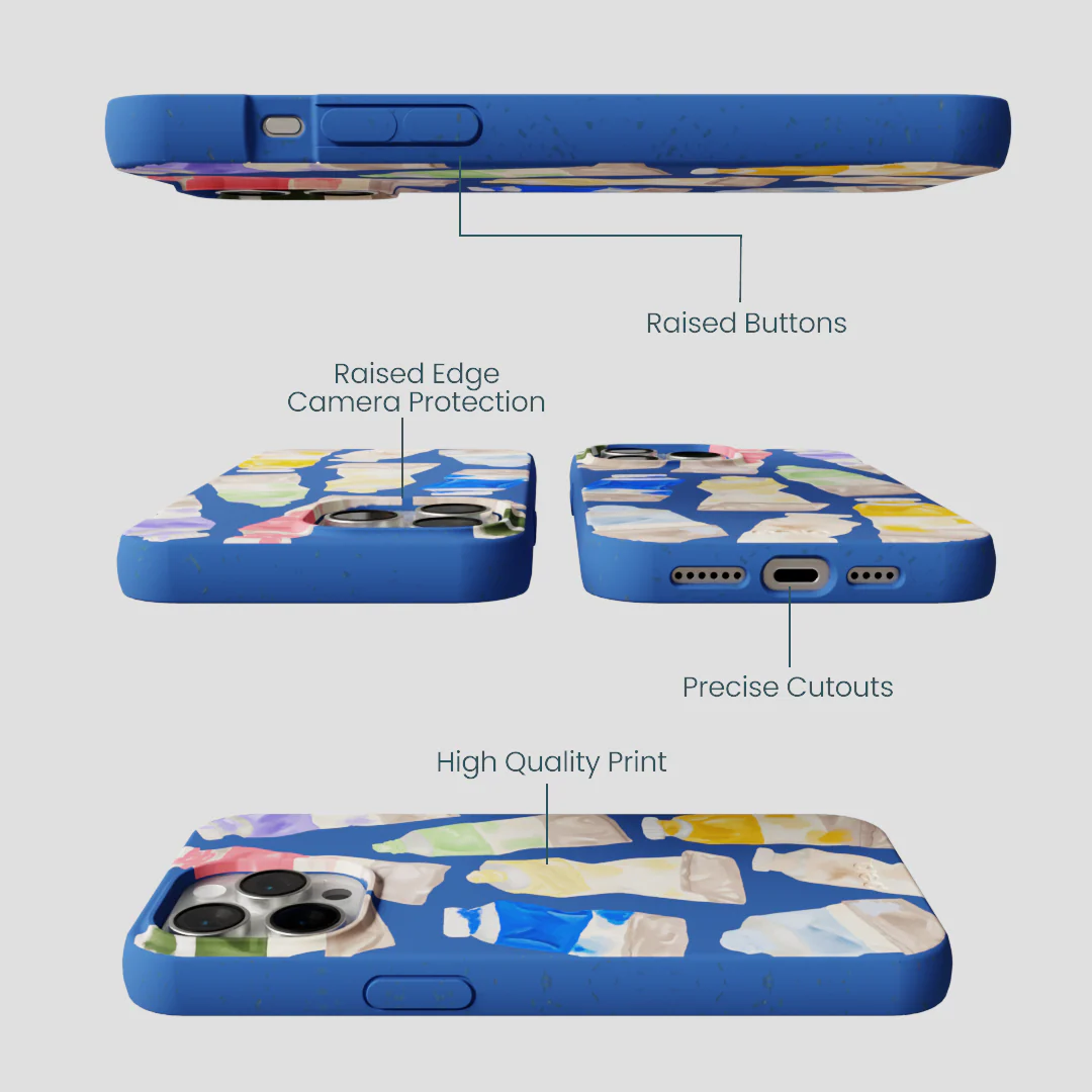Electric Blue Paint Squeeze iPhone 14 Pro Max Case - Image 3