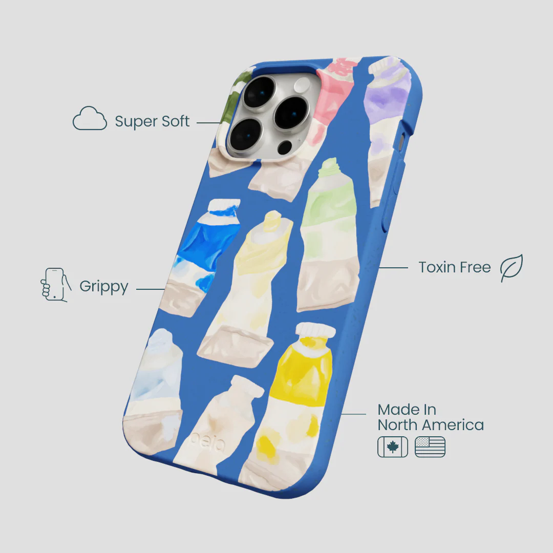 Electric Blue Paint Squeeze iPhone 14 Pro Max Case - Image 4