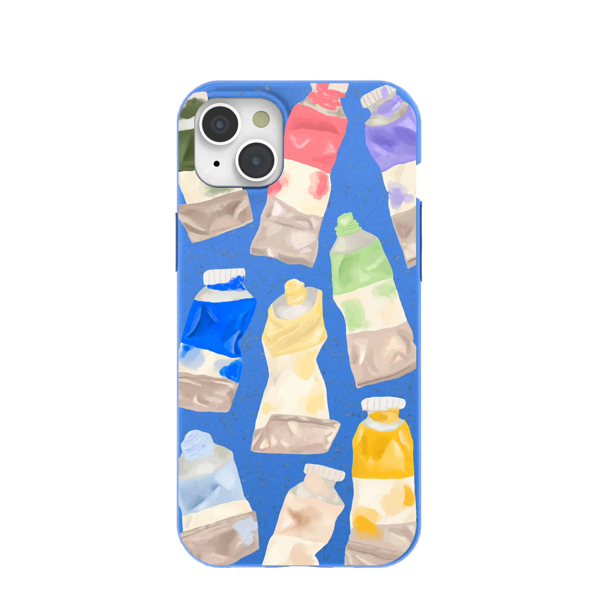 Electric Blue Paint Squeeze iPhone 15 Plus Case