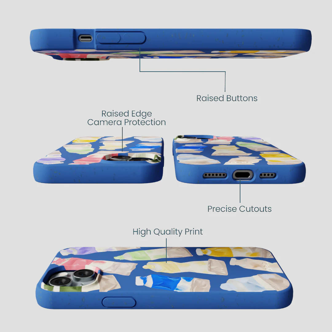 Electric Blue Paint Squeeze iPhone 15 Plus Case - Image 3