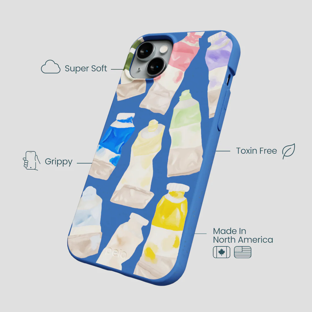 Electric Blue Paint Squeeze iPhone 15 Plus Case - Image 4