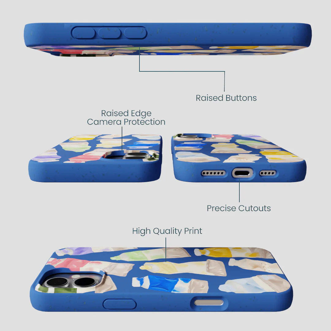 Electric Blue Paint Squeeze iPhone 16 Plus Case - Image 3