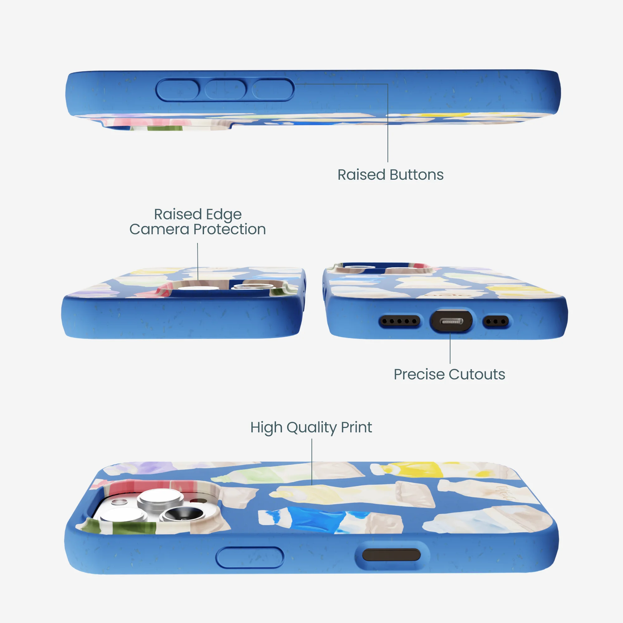 Electric Blue Paint Squeeze iPhone 16 Pro Max Case - Image 3