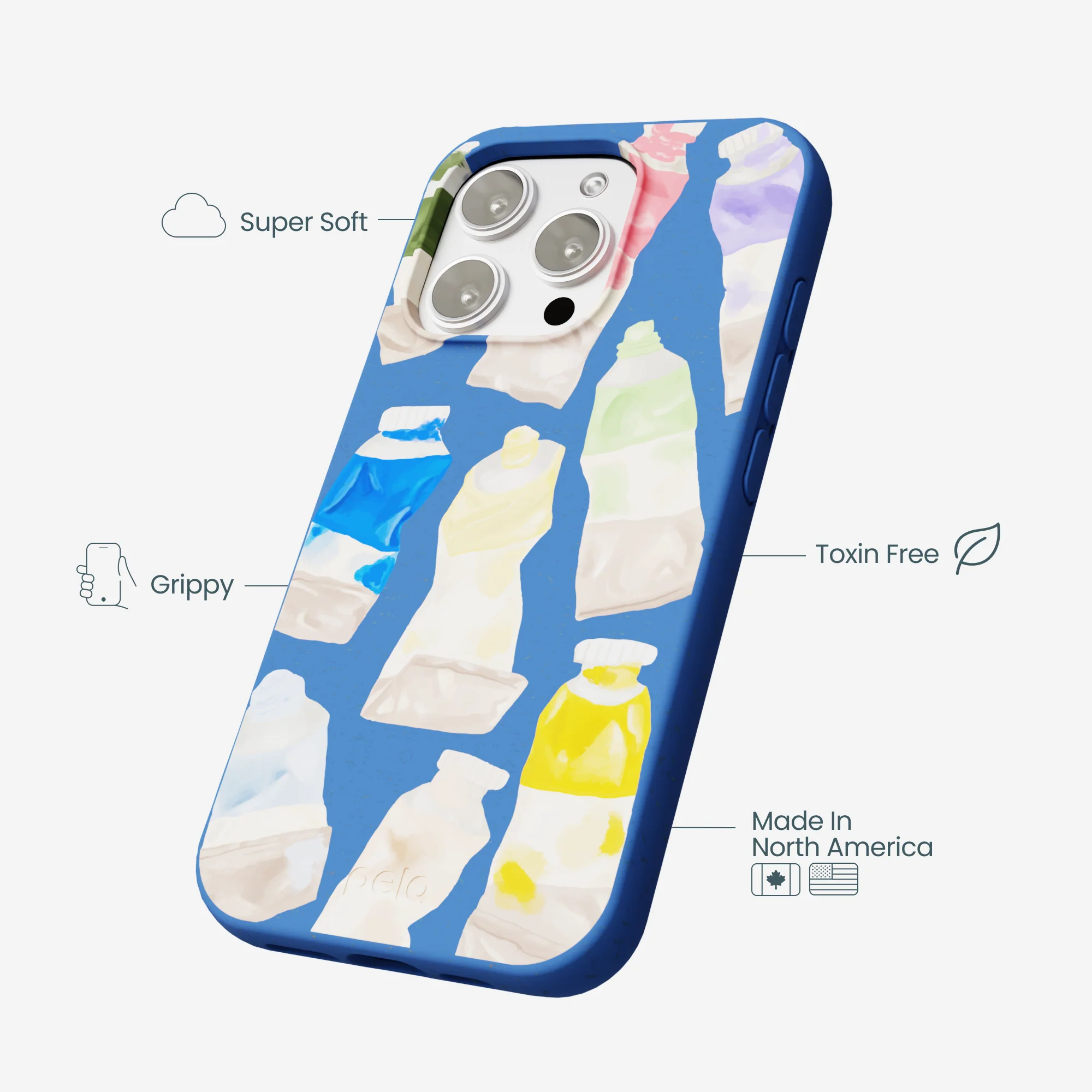 Electric Blue Paint Squeeze iPhone 16 Pro Max Case - Image 4