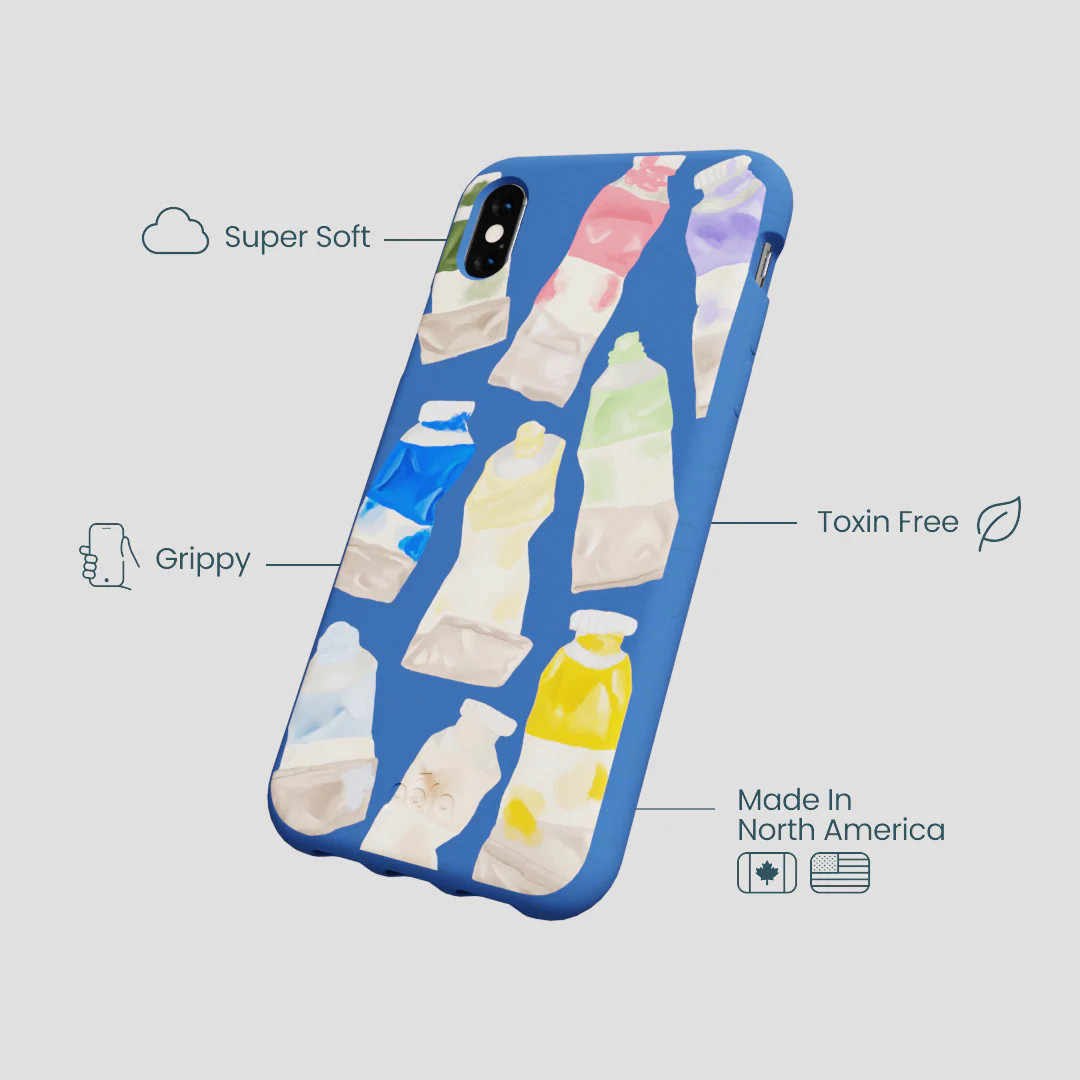 Electric Blue Paint Squeeze iPhone XR Case - Image 4