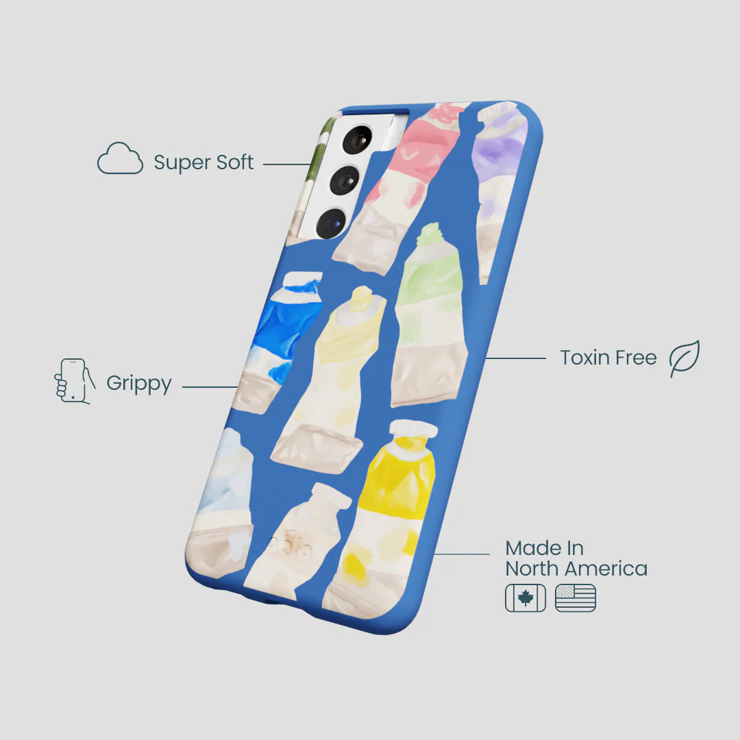 Electric Blue Paint Squeeze Samsung Galaxy S21 Case - Image 3