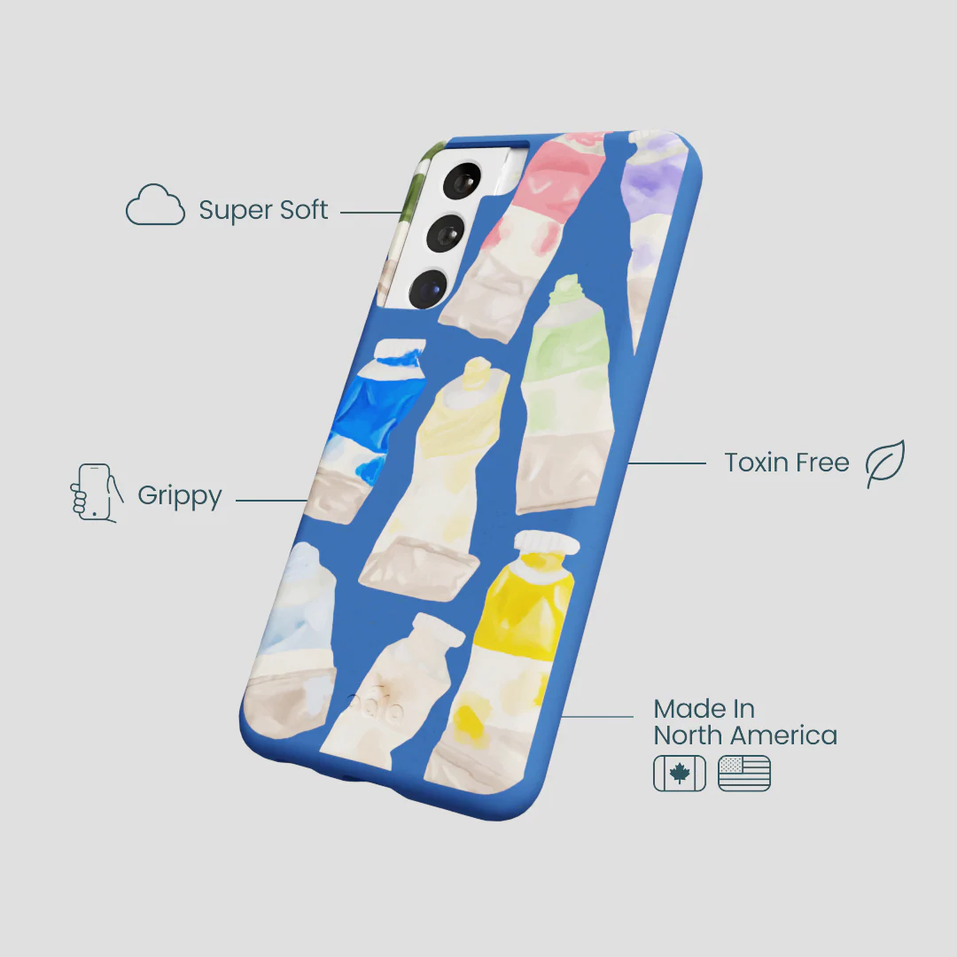 Electric Blue Paint Squeeze Samsung Galaxy S22 Case - Image 3