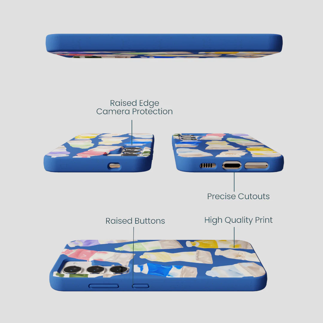 Electric Blue Paint Squeeze Samsung Galaxy S24 Case - Image 2