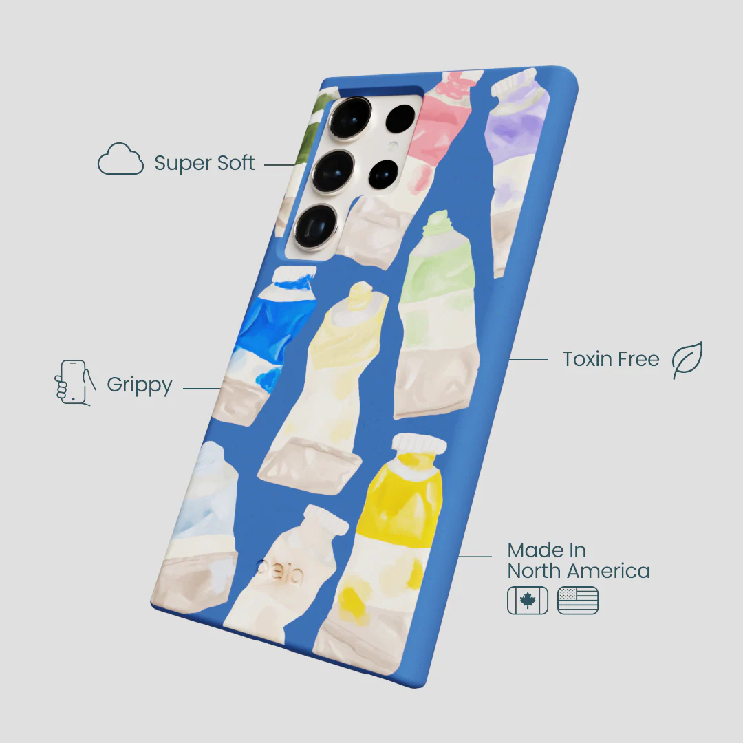 Electric Blue Paint Squeeze Samsung Galaxy S24 Ultra Case - Image 3