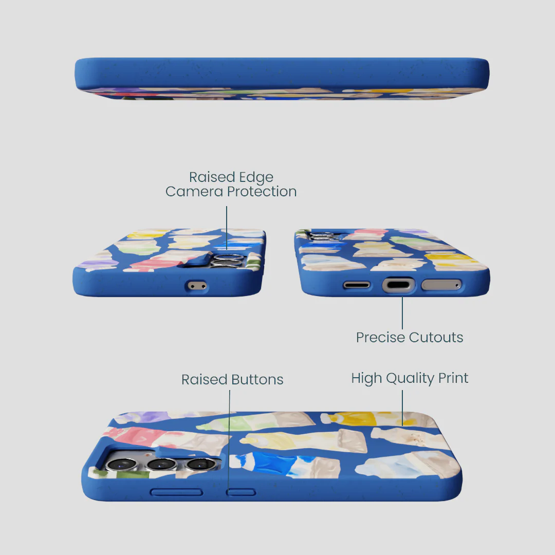 Electric Blue Paint Squeeze Samsung Galaxy S25 Case - Image 2