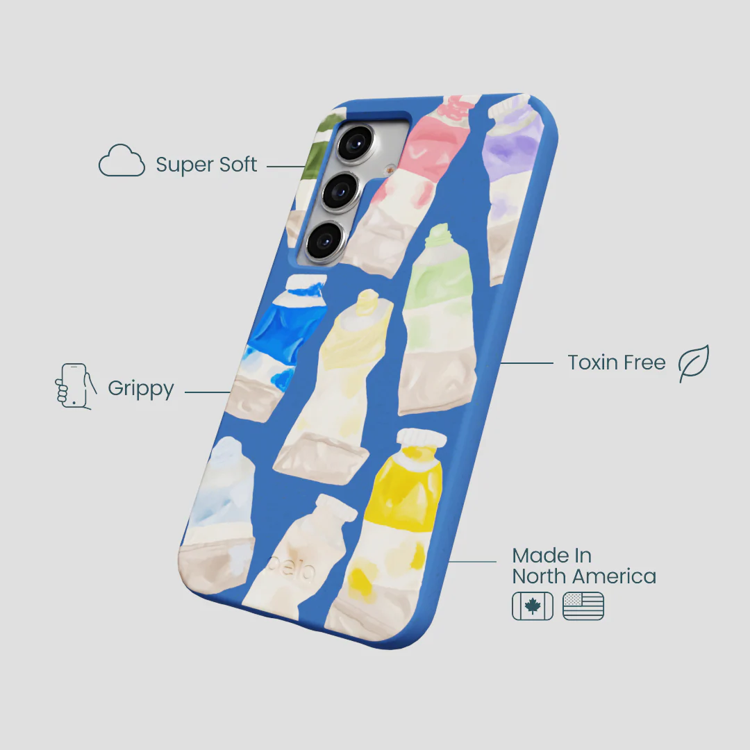 Electric Blue Paint Squeeze Samsung Galaxy S25 Case - Image 3
