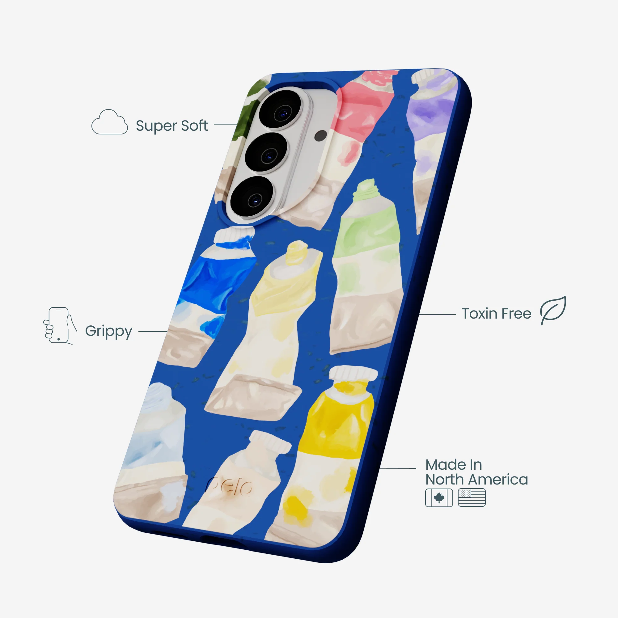 Electric Blue Paint Squeeze Samsung Galaxy S26 Case - Image 3
